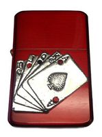 Vector KGM Thunderbird Crystal Emblem Lighter - Flush Poker Card Game Sparkle Red