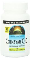Source Naturals CO-Q10 Tablets, 100 mg, 30+30 Softgels