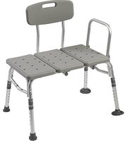 Bathtub Transfer Bench With ADJUSTABLE BACKREST. Weight Capacity 400 Pounds. Reversible To Accommodate Any Bathroom. Tool Free Assembly. Bath Bench Made Of Aluminum And Plastic.