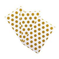 BESTOYARD 100pcs Clear Cellophane Bags Dot Cookie Bags Treat Favor Gift Bags for Wedding Baby Shower (Golden)
