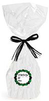 CakeSupplyShop Brand #CK920A - 10pk Tall/Long 9 x 20 Clear Cello/cellophane Bags Gift Basket Packaging Bags Cello Bags with Strings & Gift Tags (Green LumbackJack)