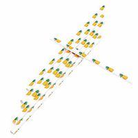 ISKYBOB 100 Pack Fruit Patterned Drinking Paper Straws Disposable Biodegradable,7.48'' Long (Pineapple)