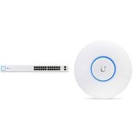 Ubiquiti US-24 Unifi Switch, White Bundle with Ubiquiti Networks Unifi 802.11ac Dual-Radio PRO Access Point (UAP-AC-PRO-US), Single