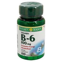 Nature's Bounty Vitamin B-6 100 mg Tablets 100 Tablets (Pack of 6)