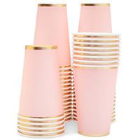 Light Pink Paper Cups, Disposable Party Supplies (9 oz, 50 Pack)