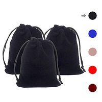 G2PLUS Velvet Jewelry Bags, 20PCS 4''X6'' Velvet Cloth Jewelry Pouches Velvet Drawstring Bags for Wedding Party Festival Gift Bags (Black)