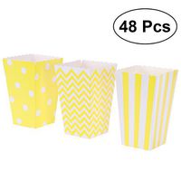 TOYMYTOY Popcorn Boxes, Party Candy Containers Popcorn Paper Bags Pack of 48 (Yellow)