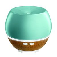 Ellia, Awaken Ultrasonic Essential Oil Aromatherapy Diffuser with 3 Oil Samples, 6 Hours Continuous Runtime and Mood Light. 130mL Reservoir Size. Ceramic & Wood, Blue ARM-530BL