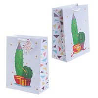 Fun Cactus Design Medium Glossy Gift Bag