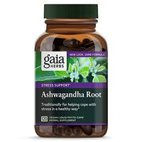 Gaia Herbs Ashwagandha Root, For Stress Relief, Immune Support, Balanced Energy Levels and Mood Support, Vegan Liquid Capsules, 120 Count