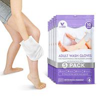 Adult Washgloves for Incontinence - Unique Disposable Body Wipes Shaped Like a Glove. Unscented, Premoistened Wet Wipes, with Barrier Cream & Dimethicone (by Drench! Medical, 50 Pack)