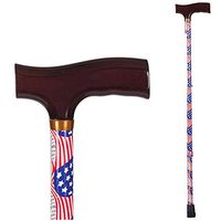 DMI Lightweight Aluminum Adjustable Walking Cane with Derby-Top Handle for Men and Women, American Flag