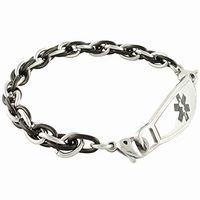 N Style ID Medical Alert Bracelet Men Medical ID Bracelets Apollo Black ID 8 1/2