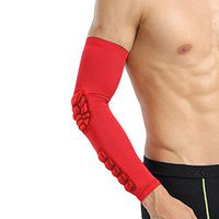 Colorido Men Anti-Collision Lengthen Basketball Sports Elbow Arm Sleeve Guard Pad Brace size XL (Red)