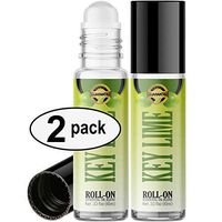 Key Lime Roll On Essential Oil Rollerball (2 Pack - Pure Key Lime Oil) Pre-diluted with Glass Roller Ball for Aromatherapy, Kids, Children, Adults Topical Skin Application - 10ml Bottle