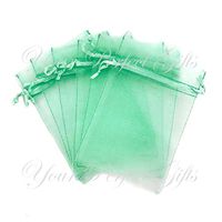 100 pcs 4x6" (10x15cm) Organza Bags Wedding Favor Bags Party Gift Bags Candy Bag Jewelry Pouch Drawstring Bag (Mint Green - FB024)