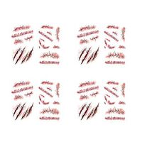Artibetter Halloween Horror Wound Realistic Blood Scar Scar Pattern Tattoo Sticker 10PCS
