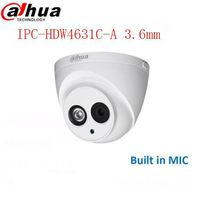 Dahua 6MP IR Eyeball Network Camera IPC-HDW4631C-A 3.6mm Lens Built-in Mic IP67 H.265 POE Network Dome Camera ONVIF International Version