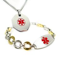 My Identity Doctor - Custom Engraved Medical Alert Bracelet and Alert Necklace for Women - Stainless Steel, 8.25 Inches
