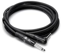 Hosa HGTR Pro Guitar Patch Cable REAN Straight to Right Angle - (25 Feet) (Black) (Angled)