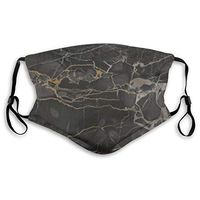 Women & Men Earloop Half Face Mouth Cover Mouth Covers Anti-Dust - Soft Windproof Camping Mouth Cover for Kids Youth Boys Girls (Black Marble)