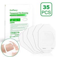 35PCS Waterproof Transparent Film Dressing 2 3/8" x 2 3/4", Sterile, Wound Cover Bandage Tape, Adhesive First Aid Bandage Pads Fits for Post-Surgical, Medical Appliance, Scrap Care