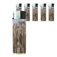 Butane Refillable Electronic Lighter Set of 5 Pieces Elephant Design-005
