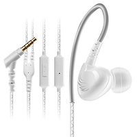 Durable Earbud Headphones with Microphone and Case - Good Bass Noise Cancelling Stereo Tangle Free - for iPhone iPad and All Android Cell Phones, White