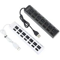 7 port usb hub | Expand your computer's connectivity with this 7-port USB hub with ON / OFF switch and LED