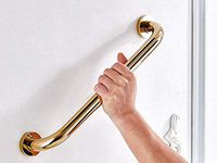 700Brass 16-Inch Grab Bar for Hotel/Motel/Home Shower Safety, Solid Brass, Polished Gold, Heavy-Duty Construction Armrest, Bathroom Bathtub Handrail