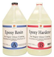 EPOXY Resin Crystal Clear 2 Gallon Kit | 1:1 Resin and Hardener for Super Gloss Coating | For Bars, Outdoor Table Top, Countertop, Art | Safe for Use on Wood, Metal, Stone, Plastic, Marine Sealer