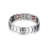 Double Row Magnets Titanium Steel Magnetic Therapy Link Bracelet for Arthritis Pain Relief