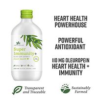 WellGrove Super Immunity Olive Leaf Extract with Heart Health | All Natural Vegan Antioxidant Dietary Supplement | Promotes Immunity | (Natural 500mL)