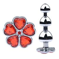 WENWING 1Pc Stainless Steel Amal Plug Ball Beads Personal Massager Plum Flower Plated Rhinestone Beaded B'ut.t Plug Shower Enema Stopper Sxx Toys for Women Men