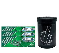 Herb Airtight Container Fresh Kettle with Juicy Jay's Absinth 1.25 Flavored Hemp Rolling Papers 3 Count DC Crafts Nation- Middle Finger