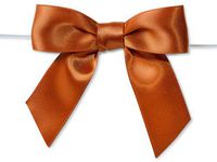 6ct. Pre-Tied Copper 3" Satin Gift Bows Wire Ties Ready-to-Use 7/8" Ribbon
