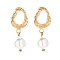 Peigen Bohemian Dangle Earrings with Charms Pearl Drop,Lightweight Boho Earrings for Women Girls,Hoop Earrings