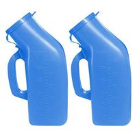 Urinals for Men Thick Firm Portable Urinal, Urine Collection for Hospital, Incontinence, Elderly, Travel Bottle and Emergency (Blue) 2 Packs-1200ml