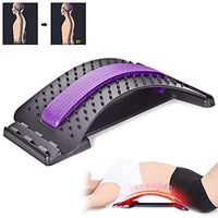 Lumbar Traction Device, Herniation Striking Traction Magical Lumbar Support Supports Treatment, Orthopedic Back Stretching Device, Acupuncture Massage Kyphosis Correction Pad, Back(Purple)