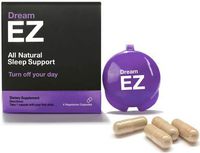 Dream EZ Natural Sleep Aid with 100% Valerian Root and Lemon Balm | Non-Habit Forming | Stress, Anxiety, Insomnia Relief Supplement | Immune Support + Chamomile, Melatonin, L-Tryptophan (4)