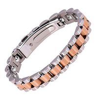 Mens Elegant Magnetic Bracelet, Titanium Pain Relief for Arthritis Carpal Tunnel with Free Link Removal Tool,Brass