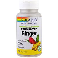 Solaray Organically Grown Fermented, Ginger Root, White, 100 Count