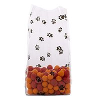 Grindatti 20 Animal Dog Cat PAW Print Gusset Cello Bag Favor Gift (20, 4X 9.5 Paw Print)