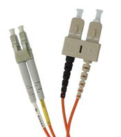 Leviton 50DCL-M03 Fiber Patch Cord, 50/125um Multimode, Duplex, SC to LC, 3 Meters