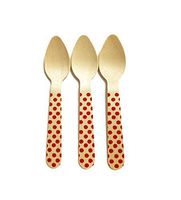 Perfect Stix Polka Dot Spoon 110 36 - Red Printed Wooden Spoons with Red Polka Dot Pattern, 4.5" (Pack of 36)