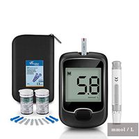 Blood Sugar Tester,Blood Glucose Monitor Meter Diabetes Testing Kit with Test Strips x 50 and Lancet x 50 Included Pain Free Lancing Device,mmol/L