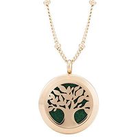 Rose Gold Aromatherapy Necklace - Essential Oil Diffuser Pendant - for Women
