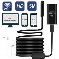 Wireless Endoscope, Satkago WiFi Borescope Inspection Camera 2.0 Megapixels HD Waterproof 8Led Snake Camera for Android and iOS Smartphone, iPhone, iPad, Samsung, Windows and Mac OS System(16.4ft/5M)