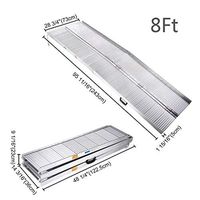 6' Foldable Wheelchair Ramp, Threshold Ramps Holds Up to 600 lbs Aluminum Wheelchair Scooter Non-Skid Loading Ramp with Carry Handle Mobility Handicap Scooter for Home Steps Doorway Porches Stairs Van