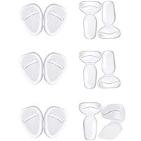 6 Pairs Silicone Heel Cushion Inserts Metatarsal Foot Cushion Anti-Slip Shoe Heel Insole Forefoot Silicone Cushion for Women Supplies